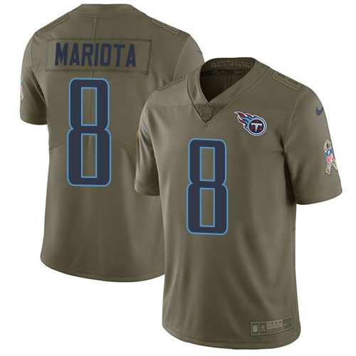 Nike Titans #8 Marcus Mariota Olive Men's Stitched NFL Limited Salute to Service Jersey